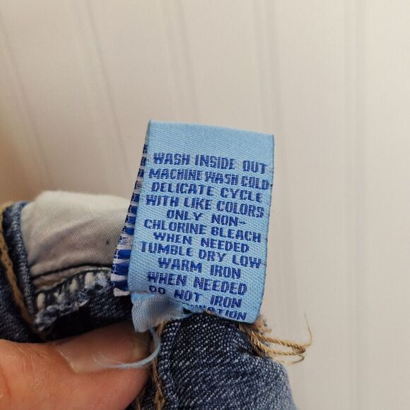 Duplex by Tyte Cropped Denim Jeans Womens 24W Studded Embroidered Wide Cuff Logo - Picture 15 of 15